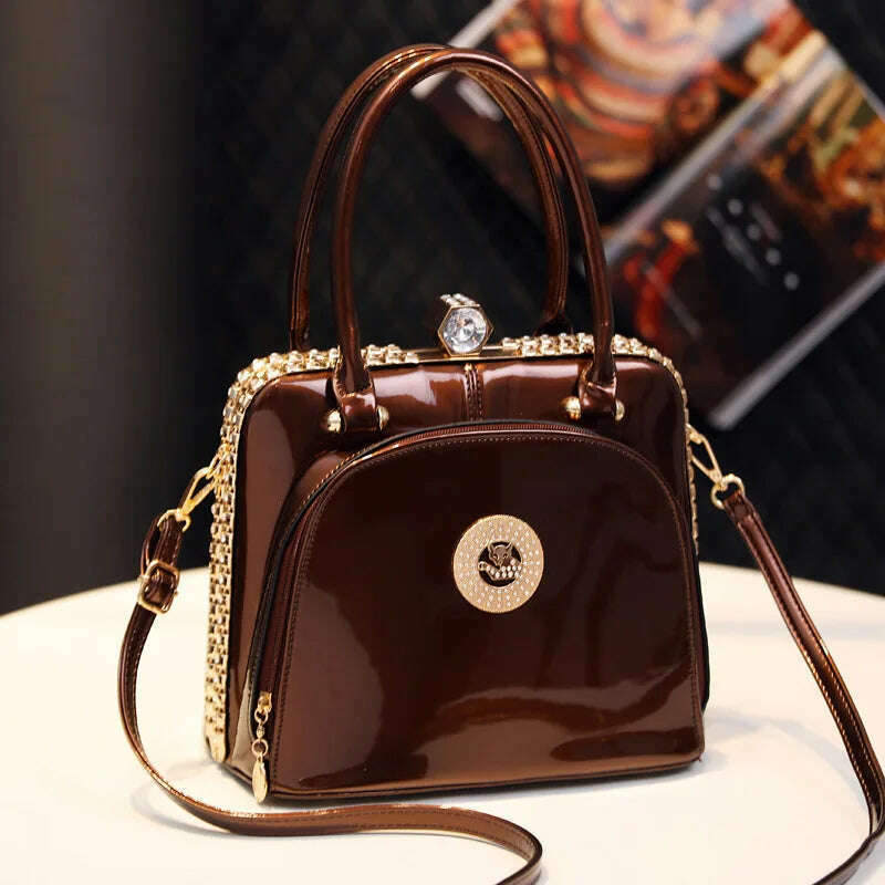 KIMLUD, Fashion Diamonds Women's Handbags Female Genuine Leather Small Crystal Cosmetic Evening Bag Portable Shoulder Messenger Bags, 4, KIMLUD APPAREL - Womens Clothes