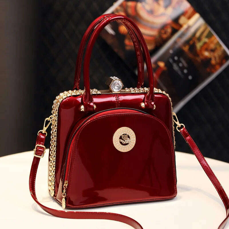 KIMLUD, Fashion Diamonds Women's Handbags Female Genuine Leather Small Crystal Cosmetic Evening Bag Portable Shoulder Messenger Bags, 6, KIMLUD APPAREL - Womens Clothes
