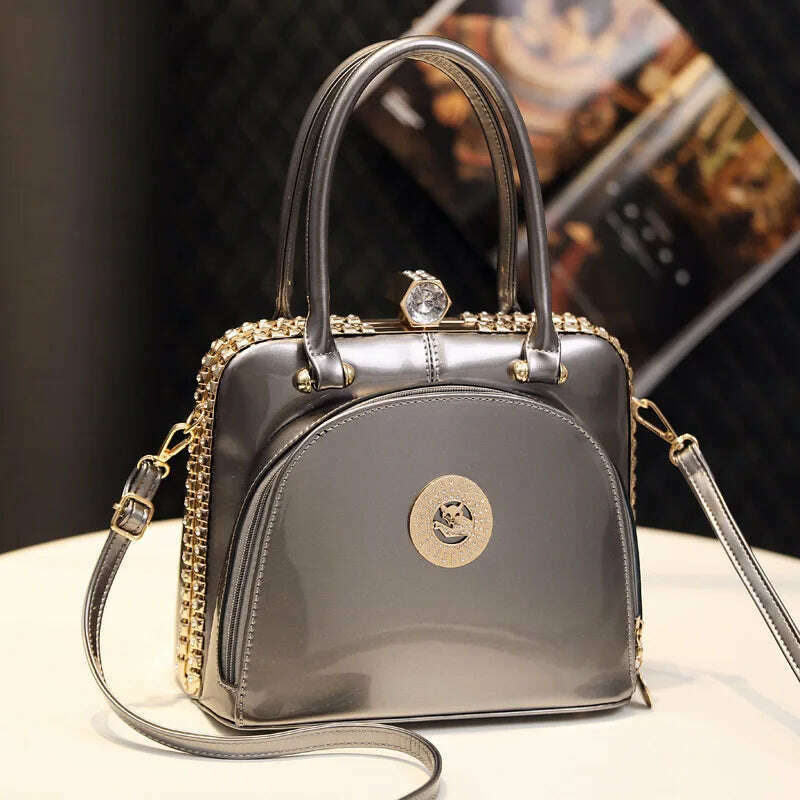 KIMLUD, Fashion Diamonds Women's Handbags Female Genuine Leather Small Crystal Cosmetic Evening Bag Portable Shoulder Messenger Bags, 2, KIMLUD APPAREL - Womens Clothes