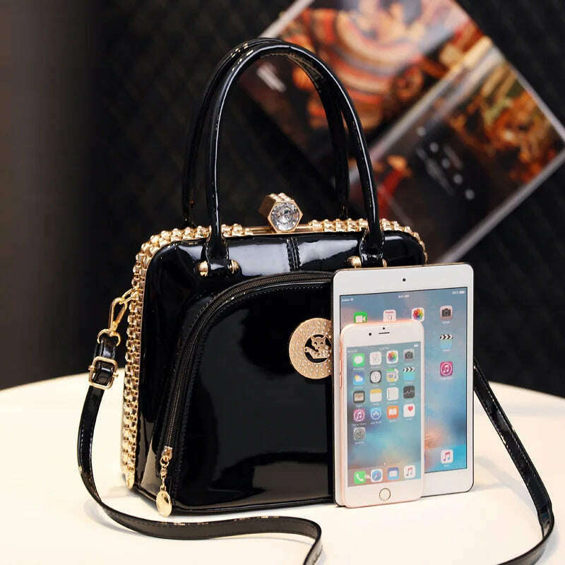 KIMLUD, Fashion Diamonds Women's Handbags Female Genuine Leather Small Crystal Cosmetic Evening Bag Portable Shoulder Messenger Bags, KIMLUD Womens Clothes