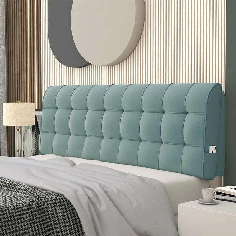 KIMLUD, Fashion High Resilient Sponge Filler Headboard Pillow - Removable Velvet Bed Head Cover for King/Queen Size, I / 50x58x6cm, KIMLUD APPAREL - Womens Clothes