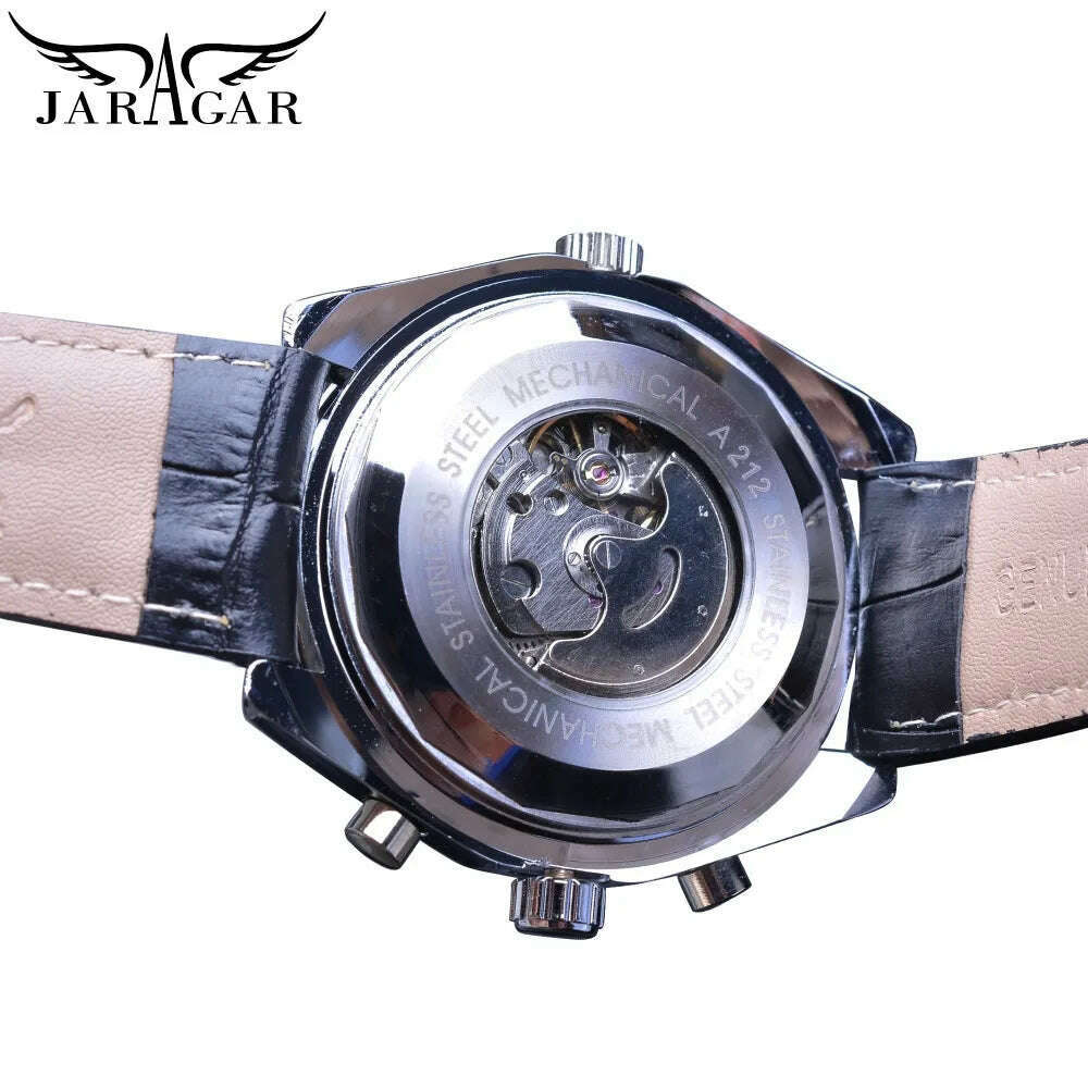 KIMLUD, Fashion Jaragar Top Brand Leather Automatic Mechanical Calendar Business Watches Pilot Design Men's Wrist Watch Male, KIMLUD Womens Clothes