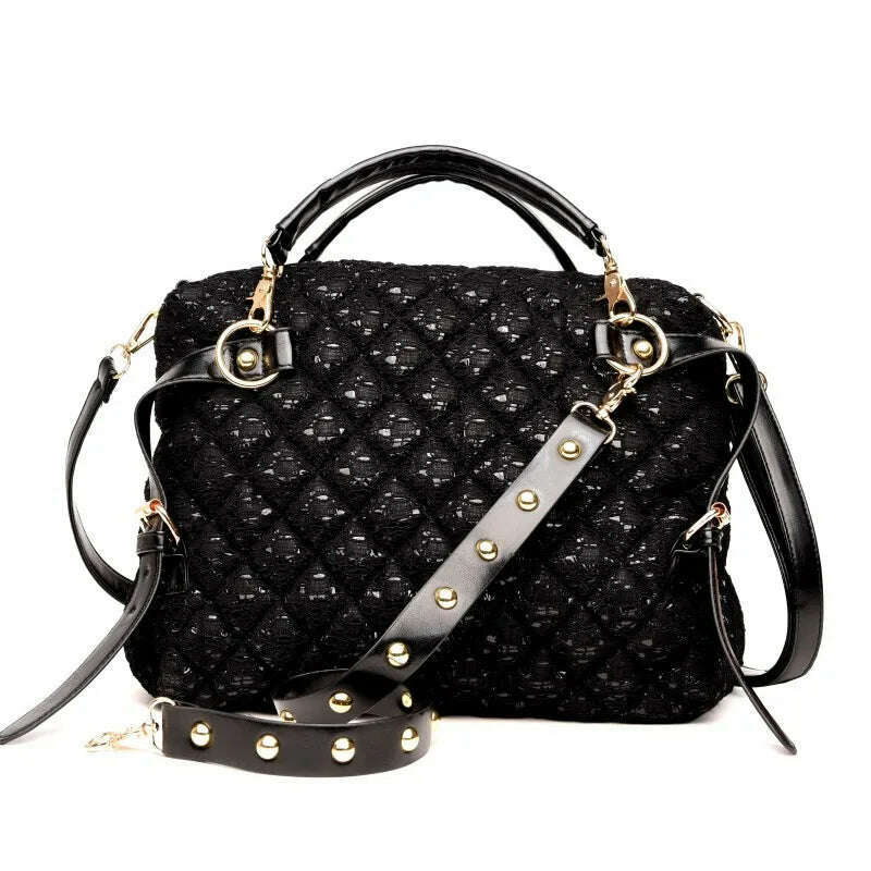 KIMLUD, Fashion Leather Women's Bag female handbags Lace Big Tote 2023 New Trendy Ladies Korean Style Crossbody Shoulder Tote Bags, KIMLUD Womens Clothes