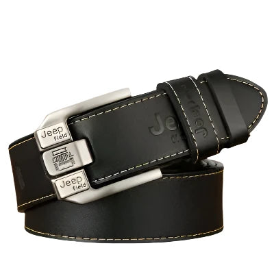 KIMLUD, Fashion Mens Casual Genuine Leather Belt High Quality Cowhide Retro Pin Buckle Belt for Jeans Men Design Brown Belts 3.8cm Width, Black / 105cm, KIMLUD APPAREL - Womens Clothes