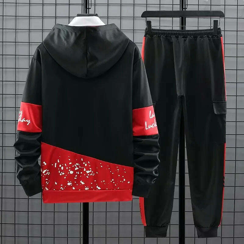 KIMLUD, Fashion Men's Sets Korean Style Trend Pullover Hoodies Men+Casual Harajuku Streetwear Sweatpants Spring Autumn Men Clothing Sets, KIMLUD Womens Clothes