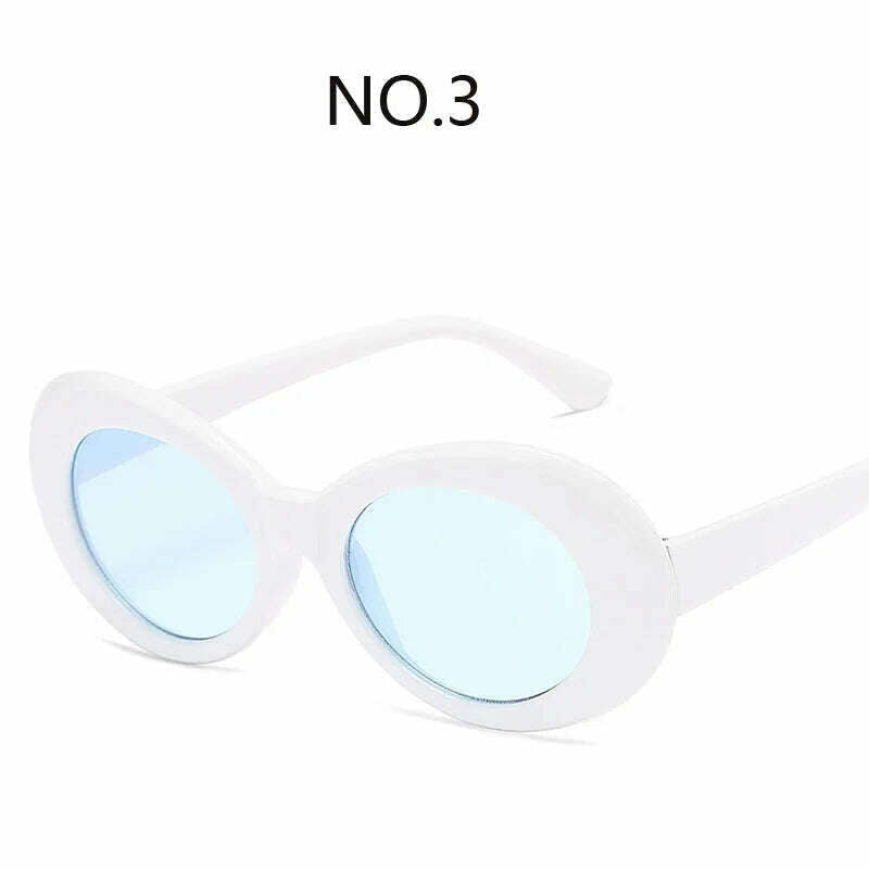 KIMLUD, Fashion Oval Round Sunglasses for Women Vintage Retro Black White Sun Glasses Unisex Colorful Shades Goggles Female Eyewear, 3 / Other, KIMLUD Womens Clothes