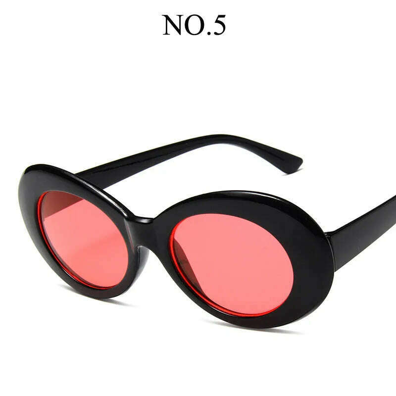 KIMLUD, Fashion Oval Round Sunglasses for Women Vintage Retro Black White Sun Glasses Unisex Colorful Shades Goggles Female Eyewear, 5 / Other, KIMLUD Womens Clothes