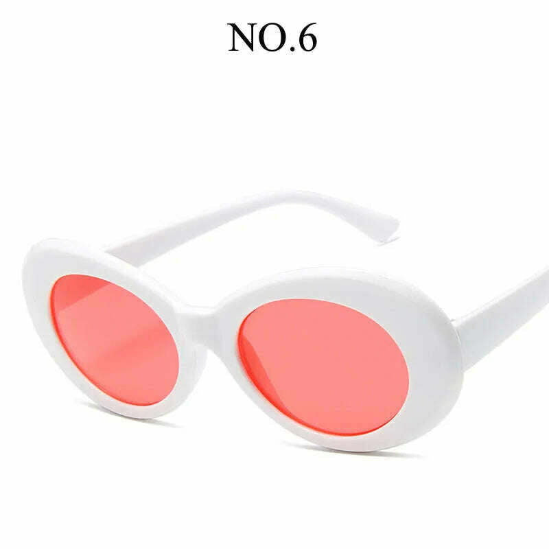 KIMLUD, Fashion Oval Round Sunglasses for Women Vintage Retro Black White Sun Glasses Unisex Colorful Shades Goggles Female Eyewear, 6 / Other, KIMLUD Womens Clothes