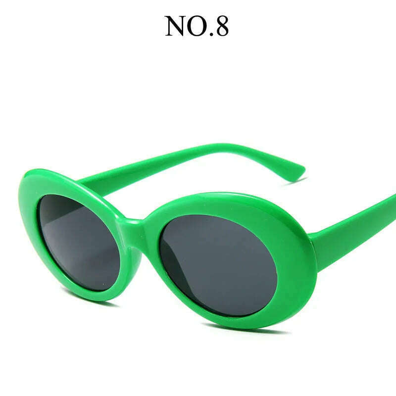 KIMLUD, Fashion Oval Round Sunglasses for Women Vintage Retro Black White Sun Glasses Unisex Colorful Shades Goggles Female Eyewear, 8 / Other, KIMLUD Womens Clothes