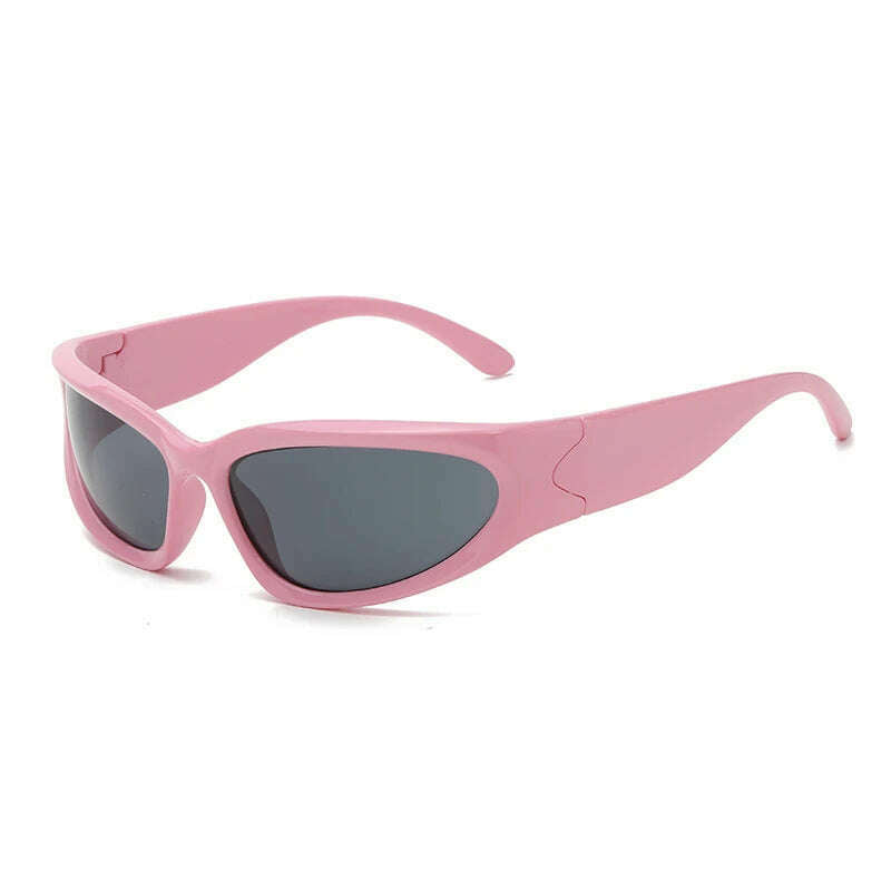 KIMLUD, Fashion Punk Goggle Y2k Luxury Brand Sunglasses Women Wrap Around Sun Glasses 2000'S Shades Eyewear UV400 Female Eyeglasses, pink black, KIMLUD APPAREL - Womens Clothes