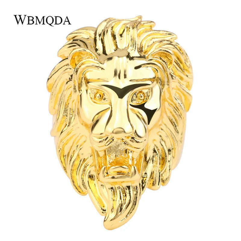 Fashion Punk Rock Lion Biker Ring Hip Hop Big Animal Ring Men Accessories Vintage Jewelry 2018 - KIMLUD