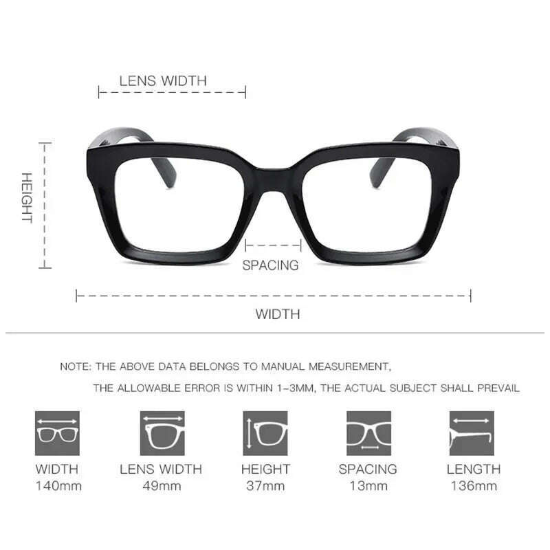 Fashion Reading Glasses Women 2023 New Square Anti Blue Light Presbyopia Eyegalsses Vintage Computer Optical Eyewear +1 .0~ +3.5 - KIMLUD