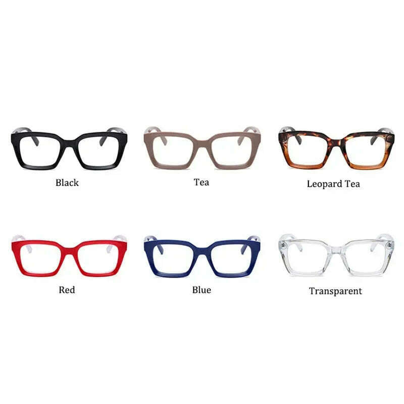 Fashion Reading Glasses Women 2023 New Square Anti Blue Light Presbyopia Eyegalsses Vintage Computer Optical Eyewear +1 .0~ +3.5 - KIMLUD