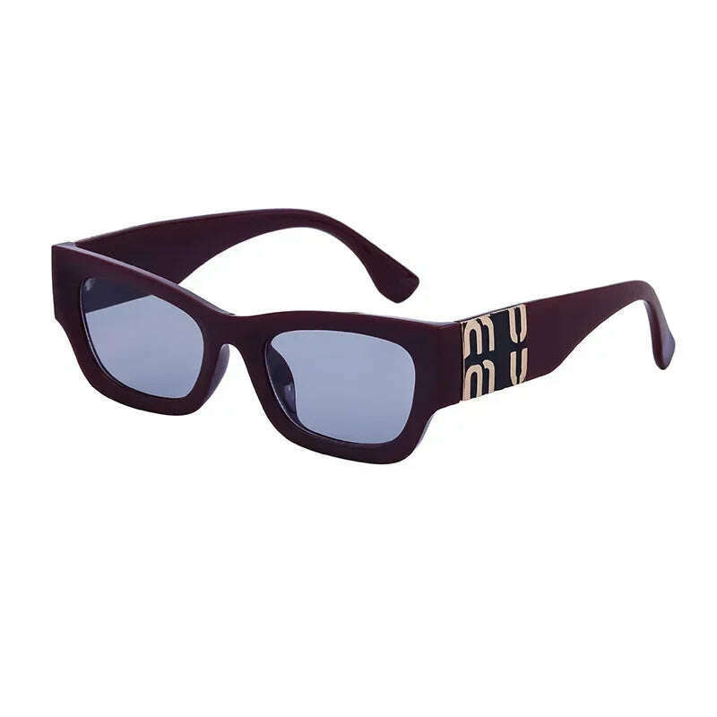 KIMLUD, Fashion Rectangle Sunglasses 2024 Women Men Trendy Cat Eye Sun Glasses Female Luxury Brand Designer Shades Eyewear gafas de sol, 6 / As Pictures, KIMLUD APPAREL - Womens Clothes