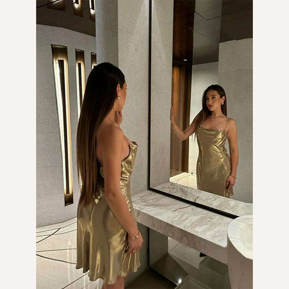 KIMLUD, Fashion Shinning Bodycon Red Sling Maxi Dress Fashion Sleeveless Backless Pleat Robe 2024 Female Sexy Evening Party Vestidos, KIMLUD Womens Clothes