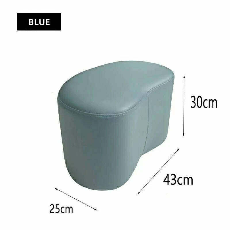 KIMLUD, Fashion sofa Curved Seat Cushion Ottoman Dressing Makeup Shoe Stool Pouf Soft Bench Adutls Baby Kids Gift Home Decor Furniture, blue, KIMLUD APPAREL - Womens Clothes