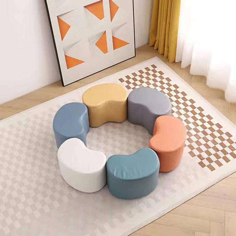 KIMLUD, Fashion sofa Curved Seat Cushion Ottoman Dressing Makeup Shoe Stool Pouf Soft Bench Adutls Baby Kids Gift Home Decor Furniture, KIMLUD Womens Clothes