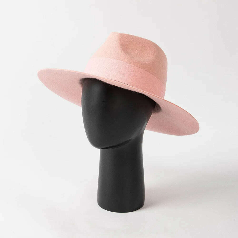 KIMLUD, fashion suede webbing wool hat women fedoras outdoor warm hat jazz autumn winter hats, KIMLUD Womens Clothes