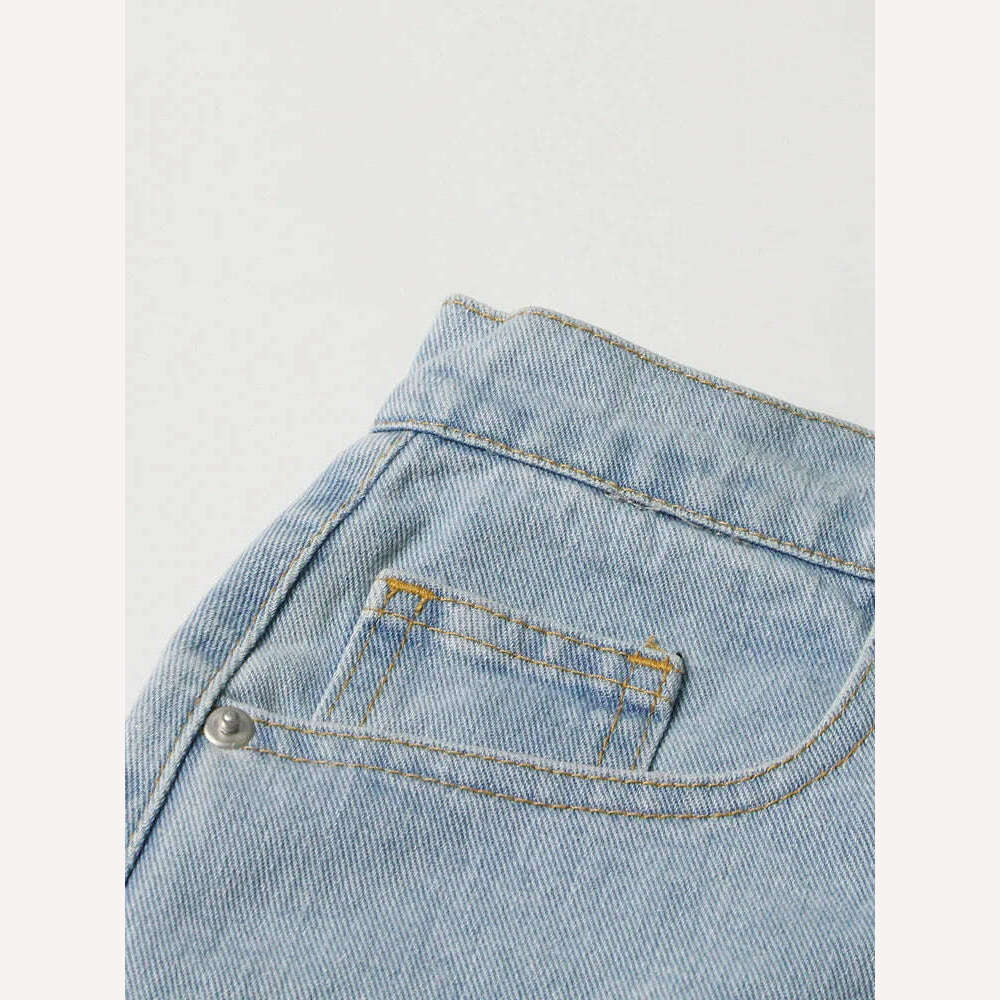 KIMLUD, Fashion Trendy Hot Diamond Design Blue Distressed Relaxation of Tall Waist Wide Legged Pants Spring 2024 Hollow Out Jeans Women, KIMLUD Womens Clothes