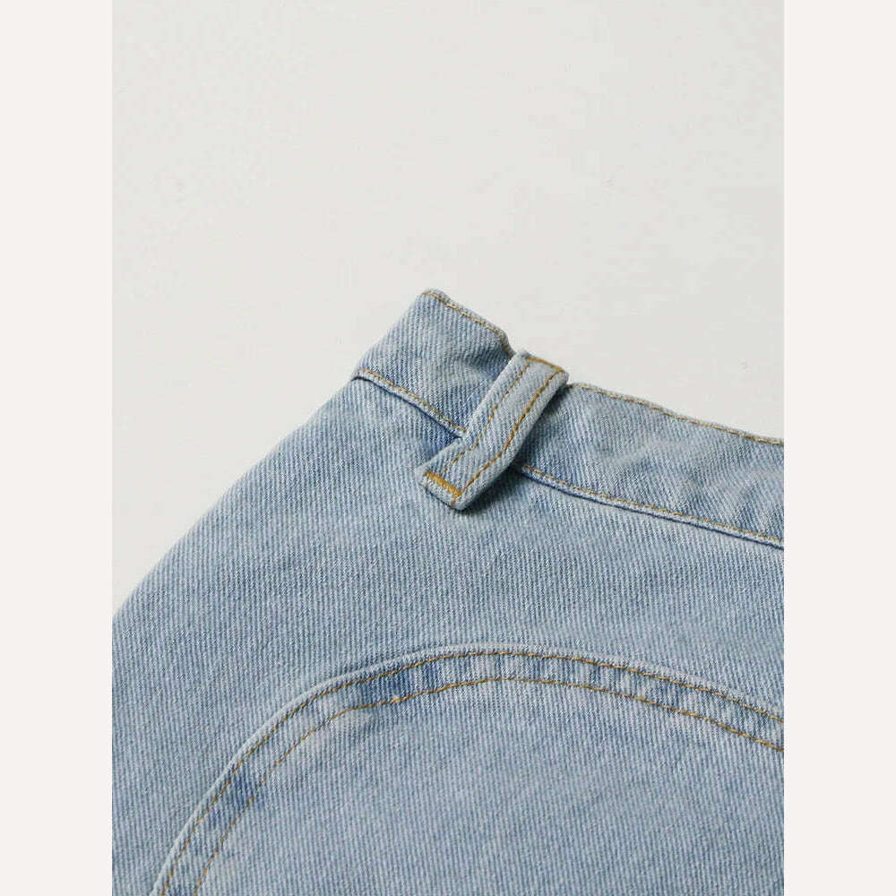 KIMLUD, Fashion Trendy Hot Diamond Design Blue Distressed Relaxation of Tall Waist Wide Legged Pants Spring 2024 Hollow Out Jeans Women, KIMLUD Womens Clothes