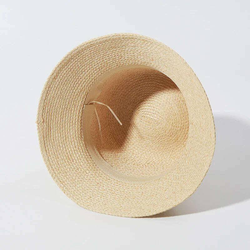 KIMLUD, Fashion UV Protection Bucket For Women Sun Straw Hats Summer Foldable Beach Hats Ladies Vacation Hat Wholesale, KIMLUD Womens Clothes