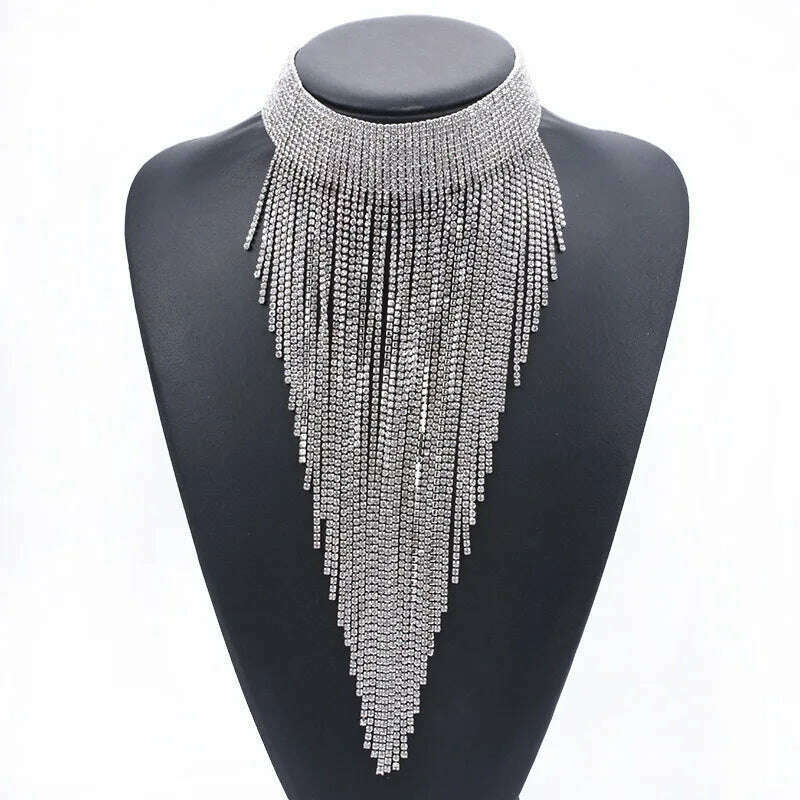 Fashion Vintage Large Collar Choker Necklace Women Long Maxi Chunky Big Bib Indian Statement Necklace Jewelry Accessories Woman - KIMLUD