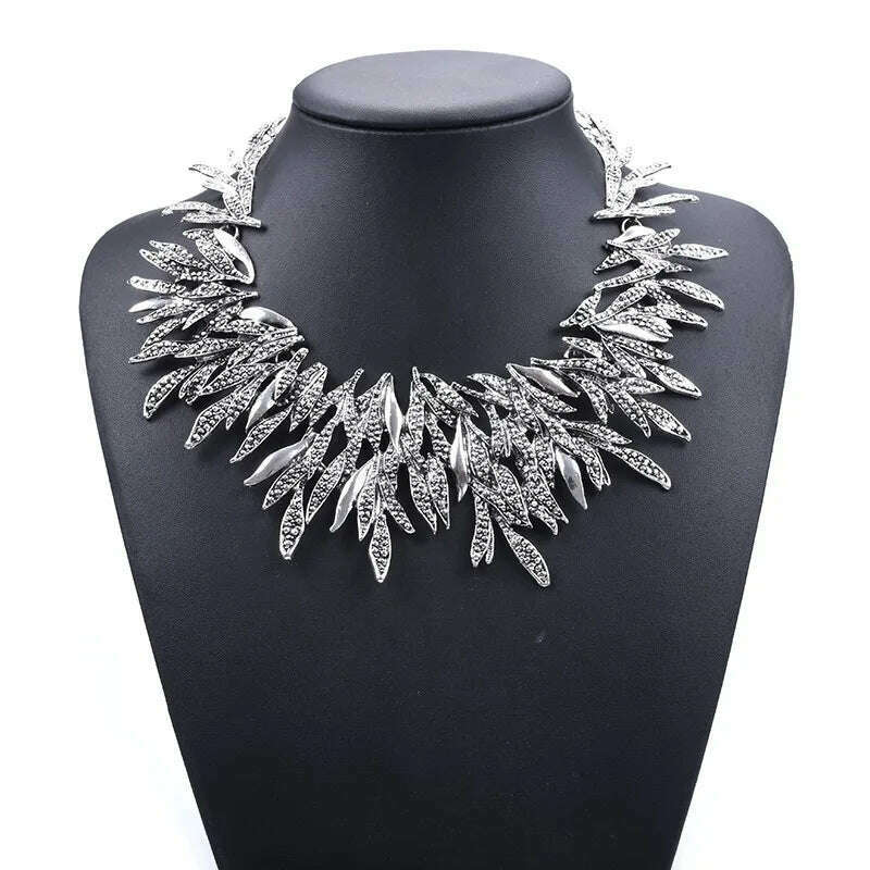 Fashion Vintage Large Collar Choker Necklace Women Long Maxi Chunky Big Bib Indian Statement Necklace Jewelry Accessories Woman - KIMLUD