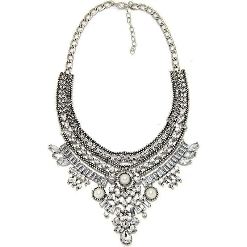 Fashion Vintage Large Collar Choker Necklace Women Long Maxi Chunky Big Bib Indian Statement Necklace Jewelry Accessories Woman - KIMLUD