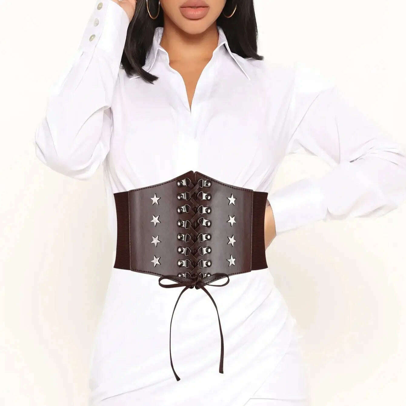 Fashion Wide Corset Belts For Women Waist Plus Size Belt Female Dress Waistband Big Stretch Cummerbunds Clothes Accessory - KIMLUD