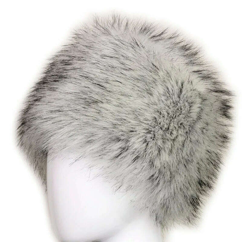 KIMLUD, Fashion Women Lady Faux Fox Fur Cossack Style Russian Winter Hats Warm Cap, KIMLUD Womens Clothes