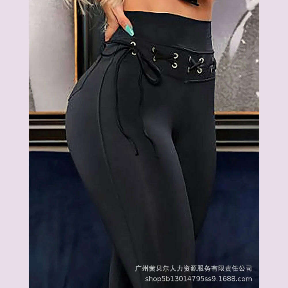 KIMLUD, Fashion Women Pants New Corn Strap Tight Trousers for Women, KIMLUD Womens Clothes