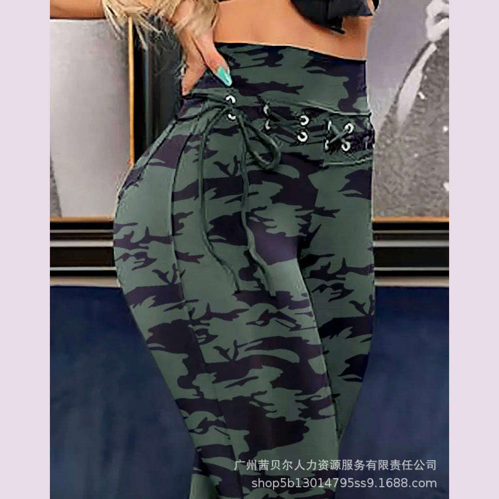 KIMLUD, Fashion Women Pants New Corn Strap Tight Trousers for Women, KIMLUD Womens Clothes