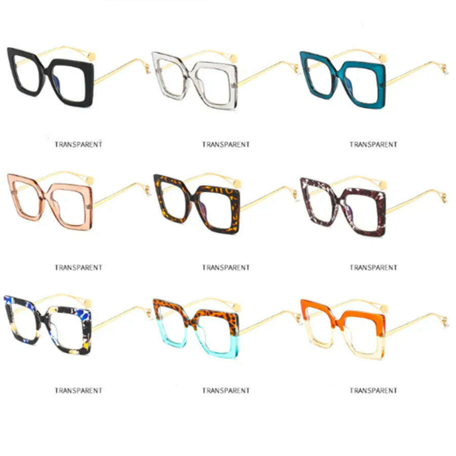 Fashion Women Square Blue Light Glasses Oprawki Okularowe Damskie Glass Frame Retro Clear Reading Computer Eyeglasses Unisex - KIMLUD