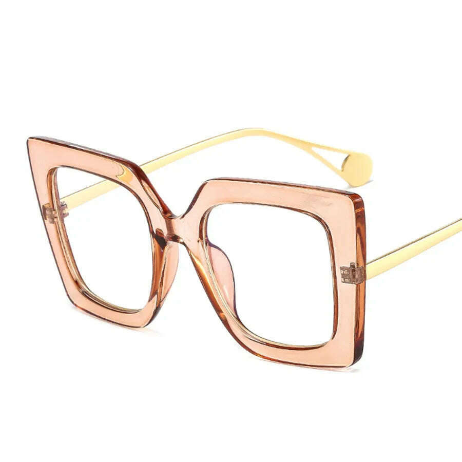 Fashion Women Square Blue Light Glasses Oprawki Okularowe Damskie Glass Frame Retro Clear Reading Computer Eyeglasses Unisex - KIMLUD