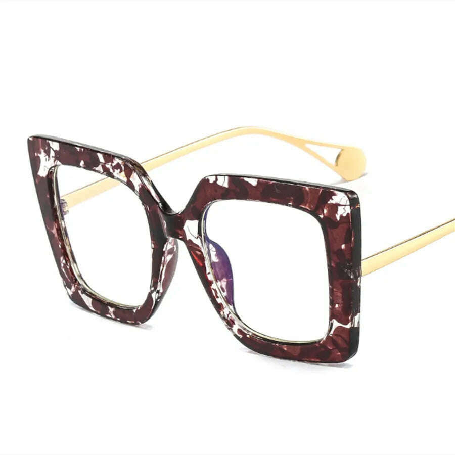 Fashion Women Square Blue Light Glasses Oprawki Okularowe Damskie Glass Frame Retro Clear Reading Computer Eyeglasses Unisex - KIMLUD