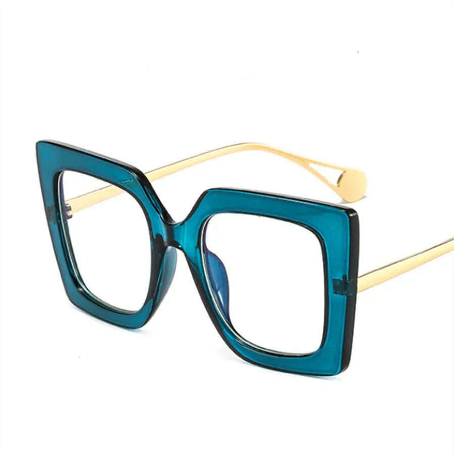 Fashion Women Square Blue Light Glasses Oprawki Okularowe Damskie Glass Frame Retro Clear Reading Computer Eyeglasses Unisex - KIMLUD