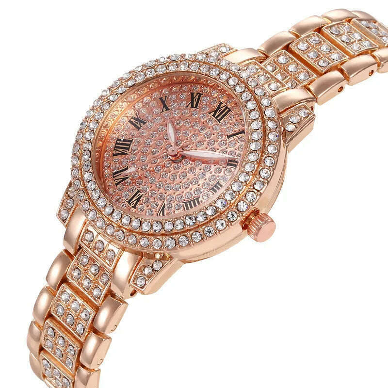 KIMLUD, Fashion Women Watch with Shiny Diamond Quartz Watch Ladies Luxury Brand Ladies Women Bracelet Crystal Watches Relogio Feminino, KIMLUD Womens Clothes