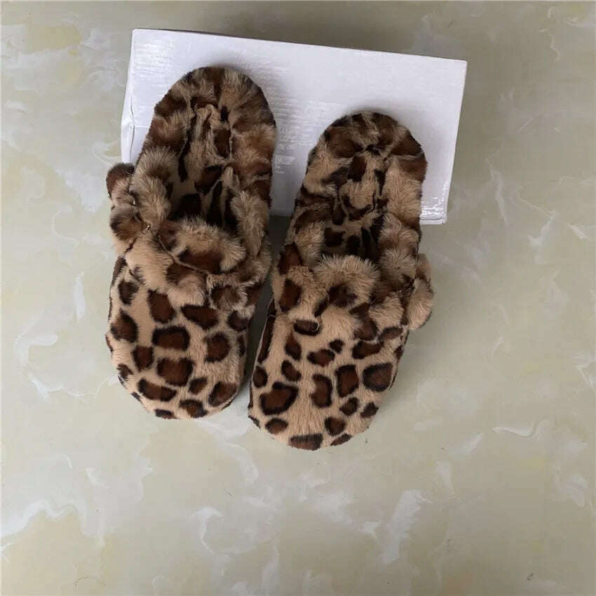 Fashion Women'S Slippers Soft High Imitation Mink Hair Slippers Flat Bottom Home Shoes Color Choice Support Customization - KIMLUD