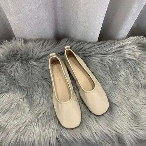 KIMLUD, Fashionable Flat Bottom French Small Red Ballet Shoes 2023 New Spring and Autumn Casual Women's Shoes with Shallow Mouth, 6 / 38, KIMLUD Womens Clothes