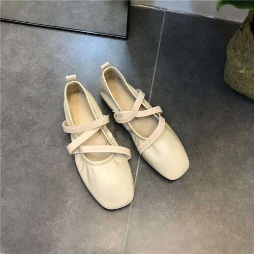 KIMLUD, Fashionable Flat Bottom French Small Red Ballet Shoes 2023 New Spring and Autumn Casual Women's Shoes with Shallow Mouth, 2 / 38, KIMLUD Womens Clothes