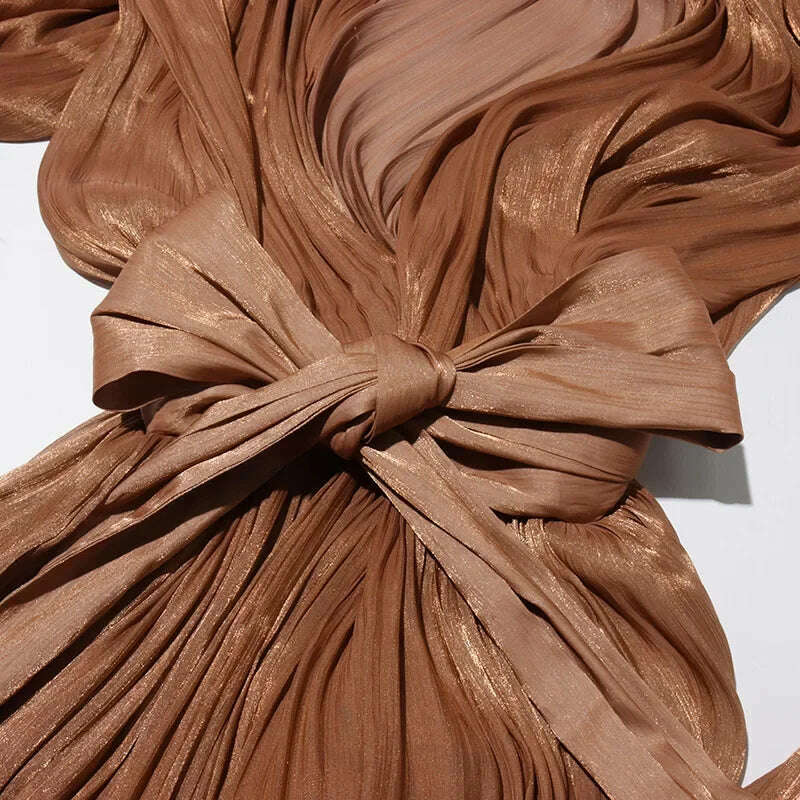 KIMLUD, Fashionable Slim Fit Batwing Sleeve Dress Summer New Design Cross-Border Long Skirt with Belt Stylish Dress for Women, KIMLUD Womens Clothes