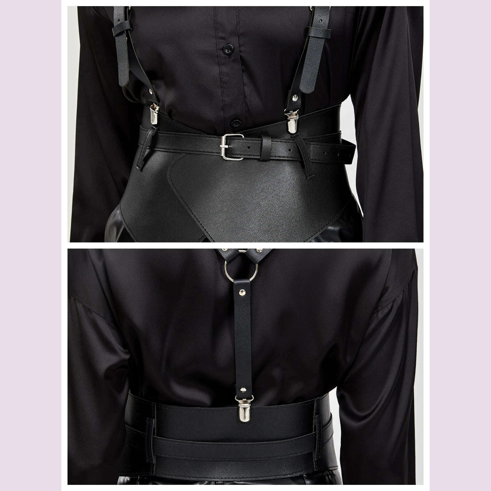 Fashionable Women's Strap Shoulder Belts For Lady Waistband Suspender Decorative Skirt Goth Adjustable For Shirt Dress Overcoat - KIMLUD