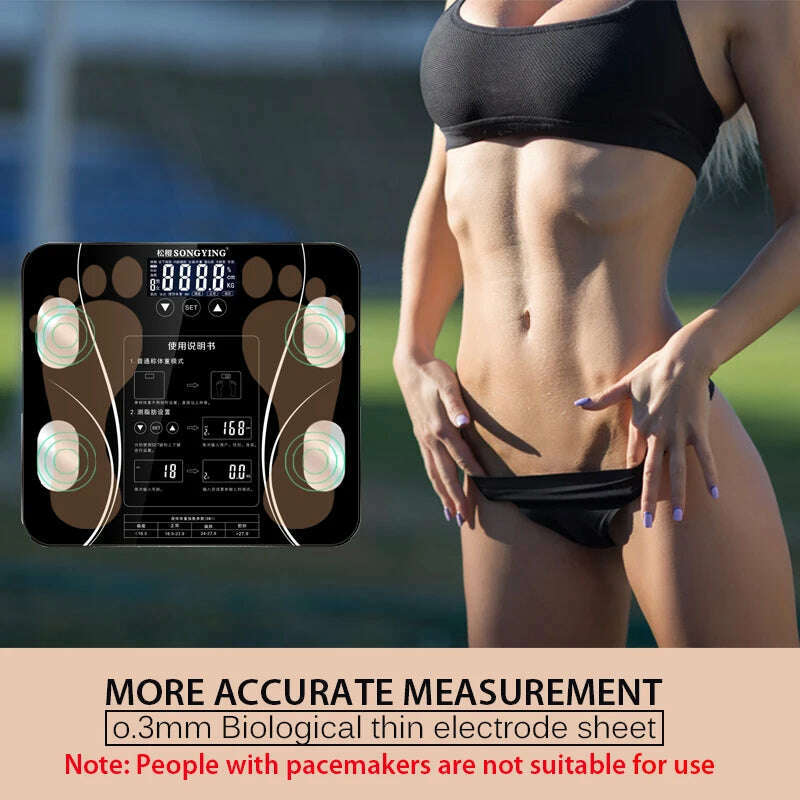 Fat bmi Scale Digital Human Weight Mi Scales Bluetooth-compatible Floor lcd display Body Index Electronic Smart Weighing Scales - KIMLUD