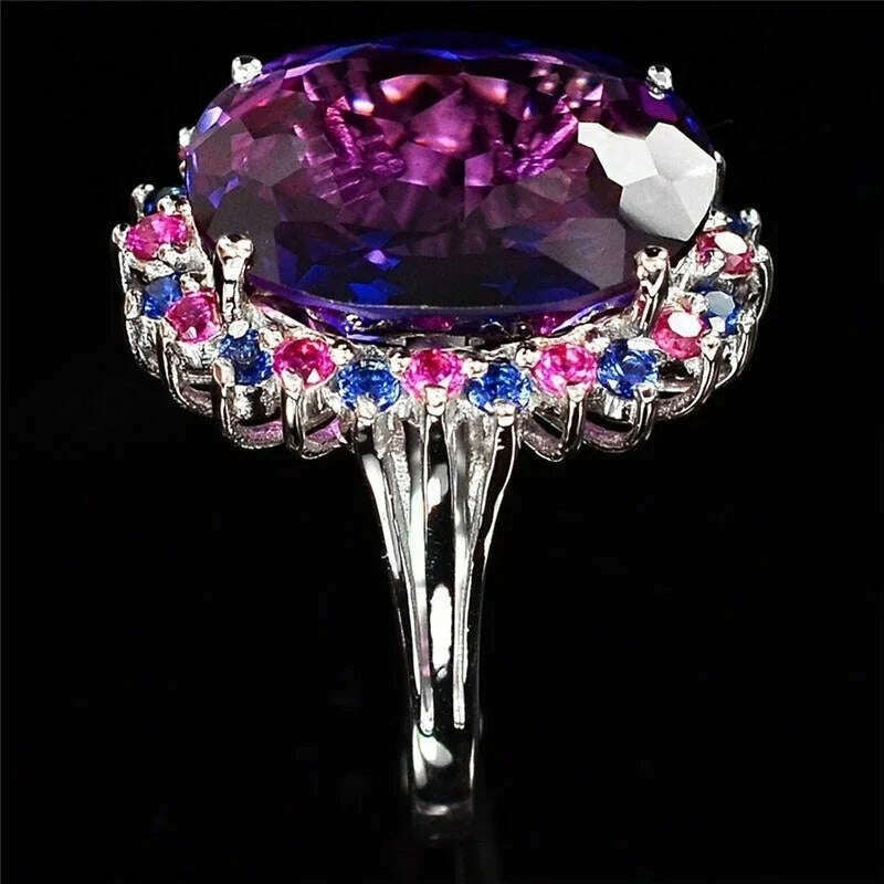 KIMLUD, FDLK Womens Fashion Sunflower Rings Exquisite Oval Ring Wedding Band, KIMLUD Womens Clothes