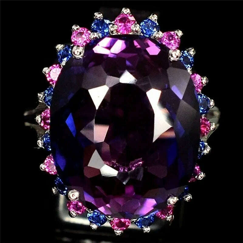 KIMLUD, FDLK Womens Fashion Sunflower Rings Exquisite Oval Ring Wedding Band, KIMLUD Womens Clothes