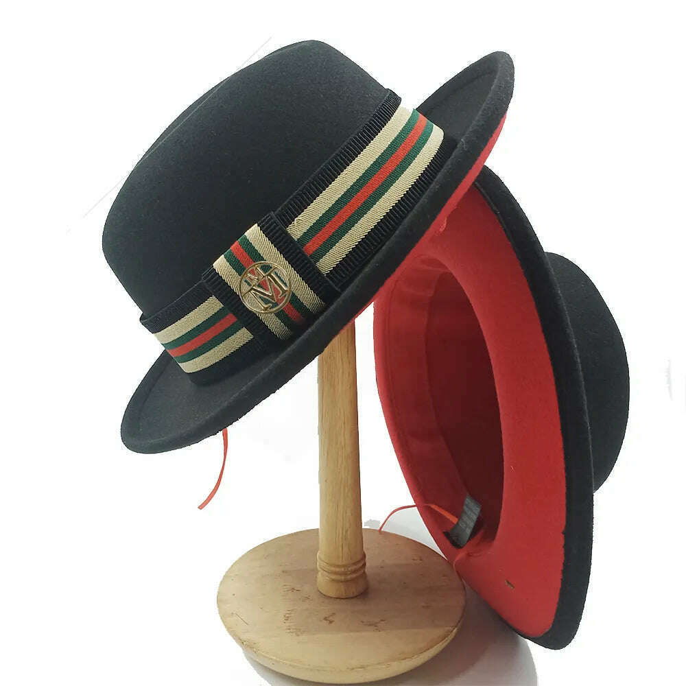 KIMLUD, Fedoras Hat For Men Jazz Hats Women's Hat Double-sided Color Cap Feather Accessories Cowboy Hat With Upturned Brim Wholesale, 20 / China / 56-58cm, KIMLUD APPAREL - Womens Clothes