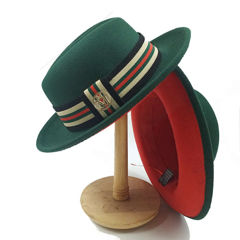 KIMLUD, Fedoras Hat For Men Jazz Hats Women's Hat Double-sided Color Cap Feather Accessories Cowboy Hat With Upturned Brim Wholesale, 21 / China / 56-58cm, KIMLUD APPAREL - Womens Clothes