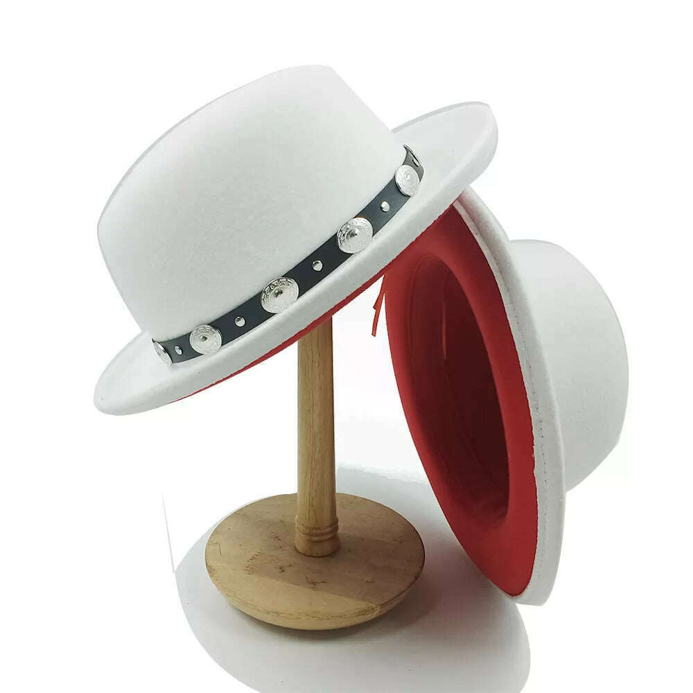 KIMLUD, Fedoras Hat For Men Jazz Hats Women's Hat Double-sided Color Cap Feather Accessories Cowboy Hat With Upturned Brim Wholesale, 43 / China / 56-58cm, KIMLUD APPAREL - Womens Clothes