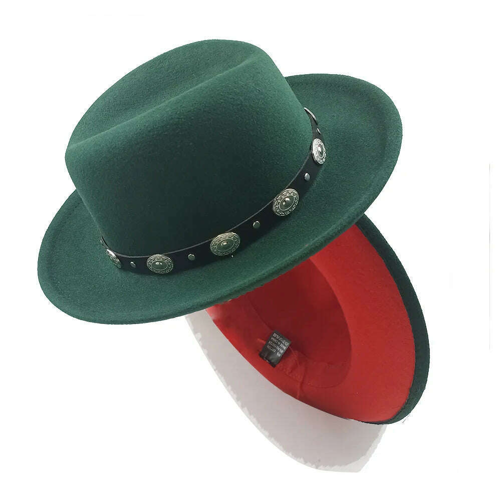KIMLUD, Fedoras Hat For Men Jazz Hats Women's Hat Double-sided Color Cap Feather Accessories Cowboy Hat With Upturned Brim Wholesale, 37 / China / 56-58cm, KIMLUD APPAREL - Womens Clothes