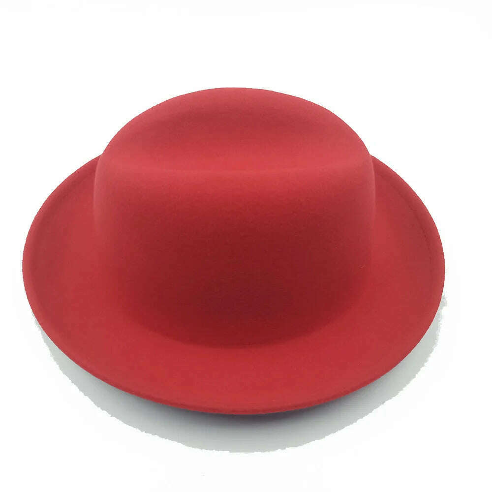 KIMLUD, Fedoras Hat For Men Jazz Hats Women's Hat Double-sided Color Cap Feather Accessories Cowboy Hat With Upturned Brim Wholesale, KIMLUD Womens Clothes